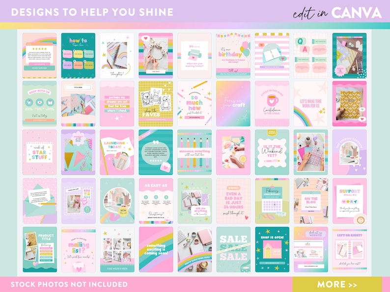 Craft Instagram Templates Rainbow - Canva Posts Story Ideas Portrait ...