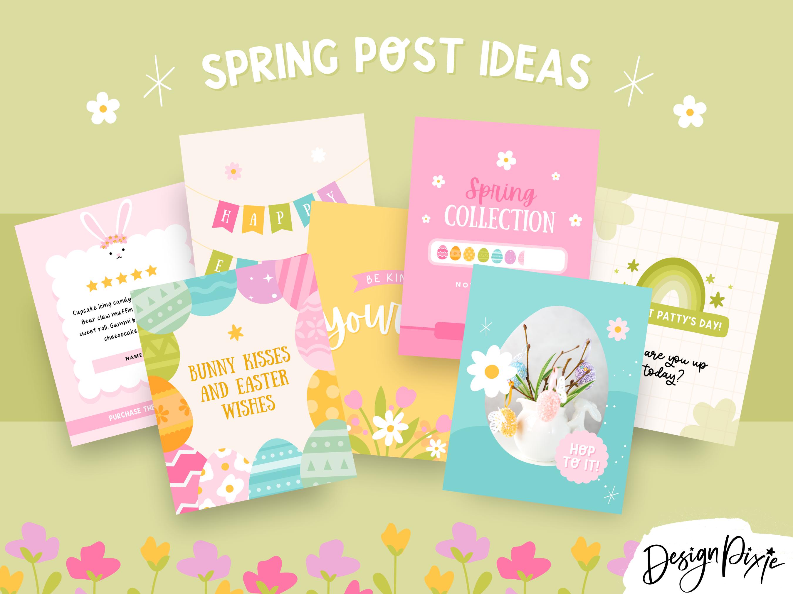 Spring Instagram Posts Canva - Easter Instagram Stories Bundle - St ...