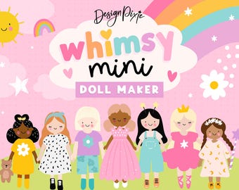 Whimsy Mini Doll Maker - Drag and Drop Creator Canva - PF01 Design Pixie