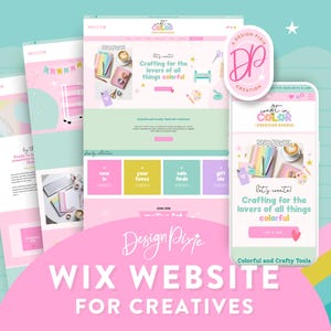 May include: A Wix website for a craft supply business called "Craft in Color Creation Studio". The website features a colorful design with a pink, blue, and green color scheme. The website's tagline is "Let's create! Crafting for the lovers of all things colorful".