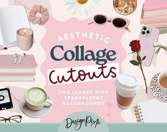 Aesthetic Collage Cutouts - Cut Out PNG Digital Download - Transparent PNG Stickers - Instagram Story - Scrapbook Clipart BC01 Design Pixie