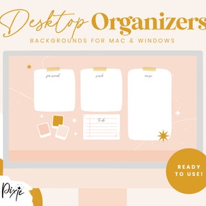 Desktop Organizer Wallpaper Boho - Desktop Background Cute Aesthetic - Desktop Organizer For Mac Windows - Sunshine Vibes SV01 Blog Pixie