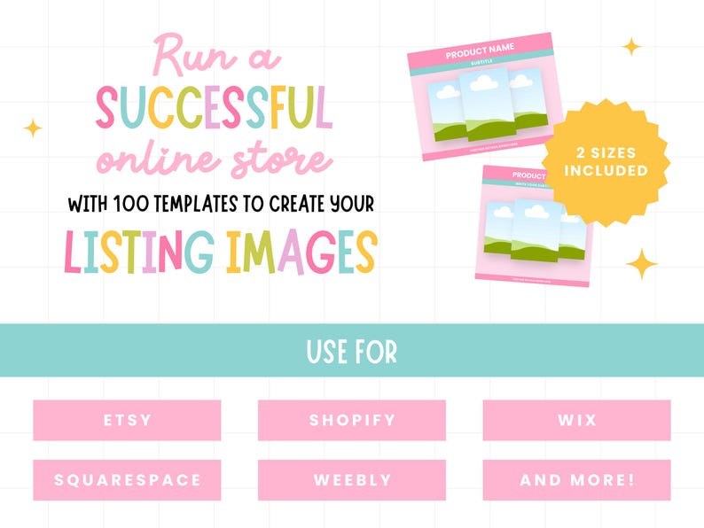 Etsy shop listing templates