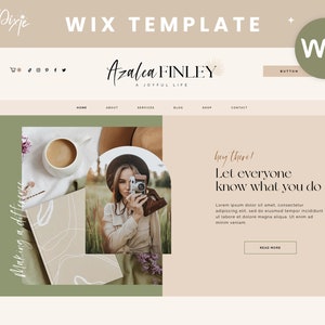 Wix Website Template - Boho Coach Wix Web Design - Neutral Template - Creative Wix Layout  - Social Media - Aesthetic Website - Blog Pixie