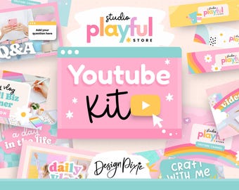 Regenbogen Youtube Branding Kit - Animierte Intros, Banners, Thumbnails (Canva Templates) - PF01 Design Pixie
