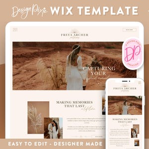 Bohemian Photography Website Template – Boho Wix Design for Wedding, Engagement, Family Photographers – Creative Web Design FA01 Blog Pixie