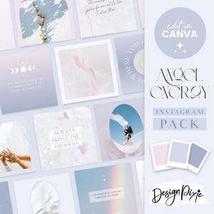 Instagram Post Templates Spiritual - Canva Templates - Law Of Attraction - Pastel Quotes for Instagram - Tarot Zodiac Coach AE01 Blog Pixie
