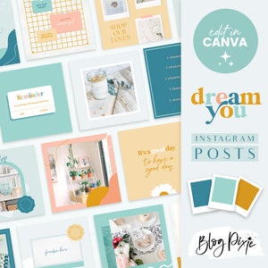 Bright fun Instagram Post templates to edit in Canva