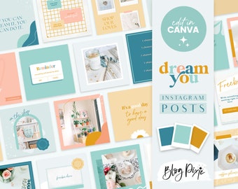 Instagram Post Templates Canva - Quotes for Instagram - Creative Instagram Templates Canva - Bright Instagram Branding - DY01 - Blog Pixie