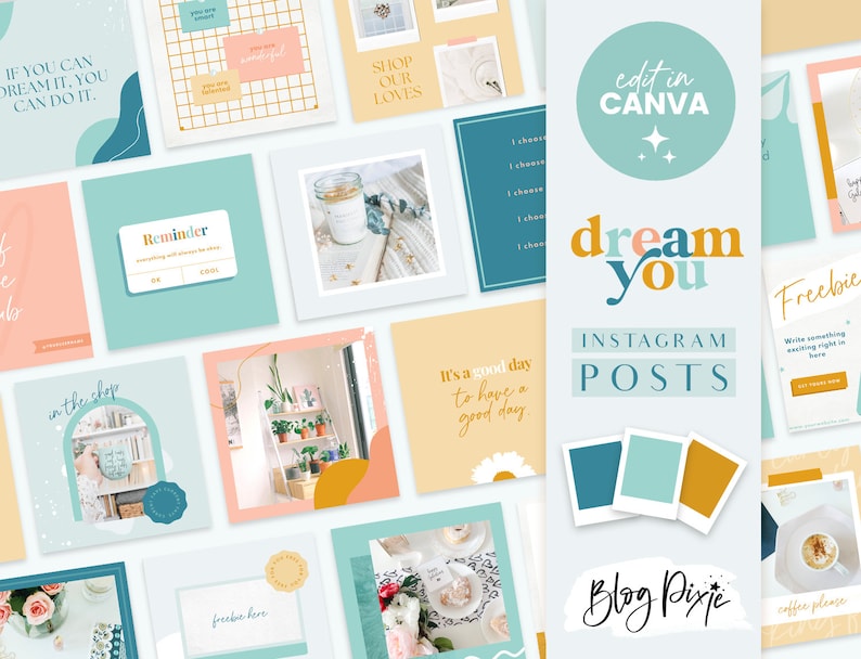 Bright fun Instagram Post templates to edit in Canva