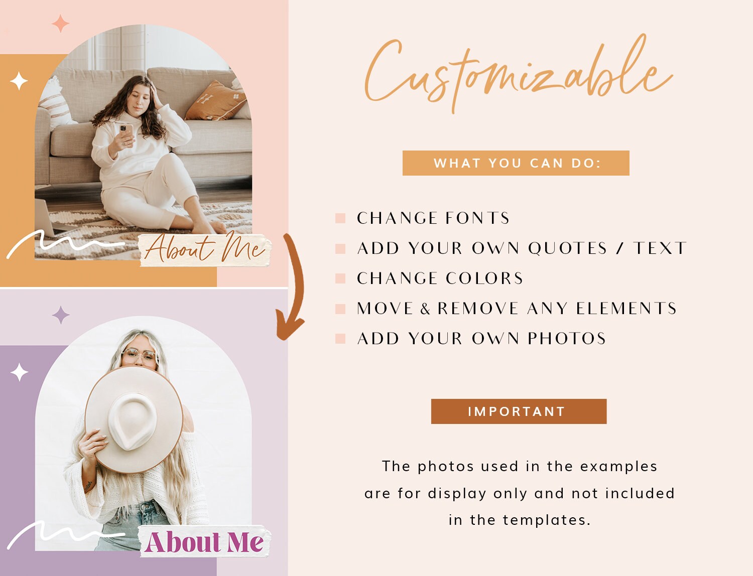 Boho Instagram Post Templates - Canva Templates - Quotes for Instagram ...