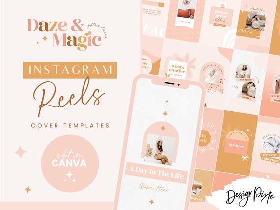 Instagram Reel Cover Templates - Canva Instagram Reels - Instagram Video Ideas - Tiktok Covers - Pinterest Idea Pins - DZ01 - Blog Pixie