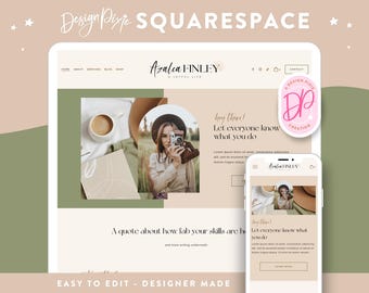 Squarespace Website Template Boho - Business Website - Squarespace 7.1 - Boho Website Design - Squarespace Green Beige - Blog Pixie
