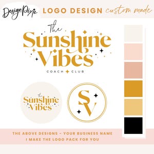 Design del logo moderno - Logo boho - Logo per coach - Logo per podcast - Kit di branding - Design del logo retrò colorato - Sunshine Vibes - SV01 - Blog Pixie