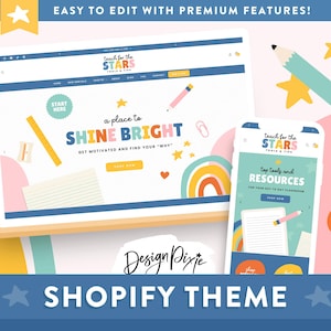 Tema Rainbow Teacher para Shopify - Design de site educacional para professores - TC01 Design Pixie
