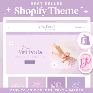 Purple Shopify Theme -  Fashion Online Boutique - Shopify Website - Lilac Flower Shopify Banners - Shopify 2.0 Theme Template - Blog Pixie