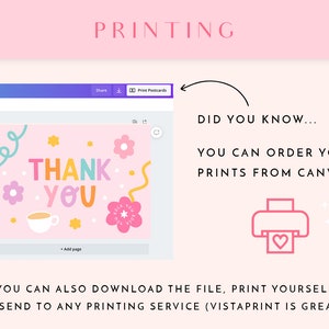 Rainbow Thank You Card Template Canva - Rainbow Branding - Canva Order ...