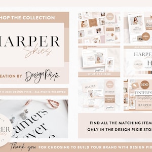 Modèle de thème Shopify minimal - Shopify 2.0 esthétique - Thème Shopify blanc luxe - Site Web Boho beige - Bannières Shopify HS01 Design Pixie image 10