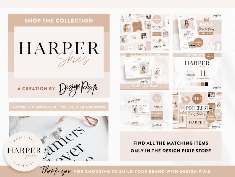 Modèle de thème Shopify minimal - Shopify 2.0 esthétique - Thème Shopify blanc luxe - Site Web Boho beige - Bannières Shopify HS01 Design Pixie image 10