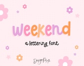 Weekend Font - Chalkboard Style Typeface - Aesthetic Lettering Fonts - Bold Marker Font for Instagram - Creative Cricut Fall - Design Pixie