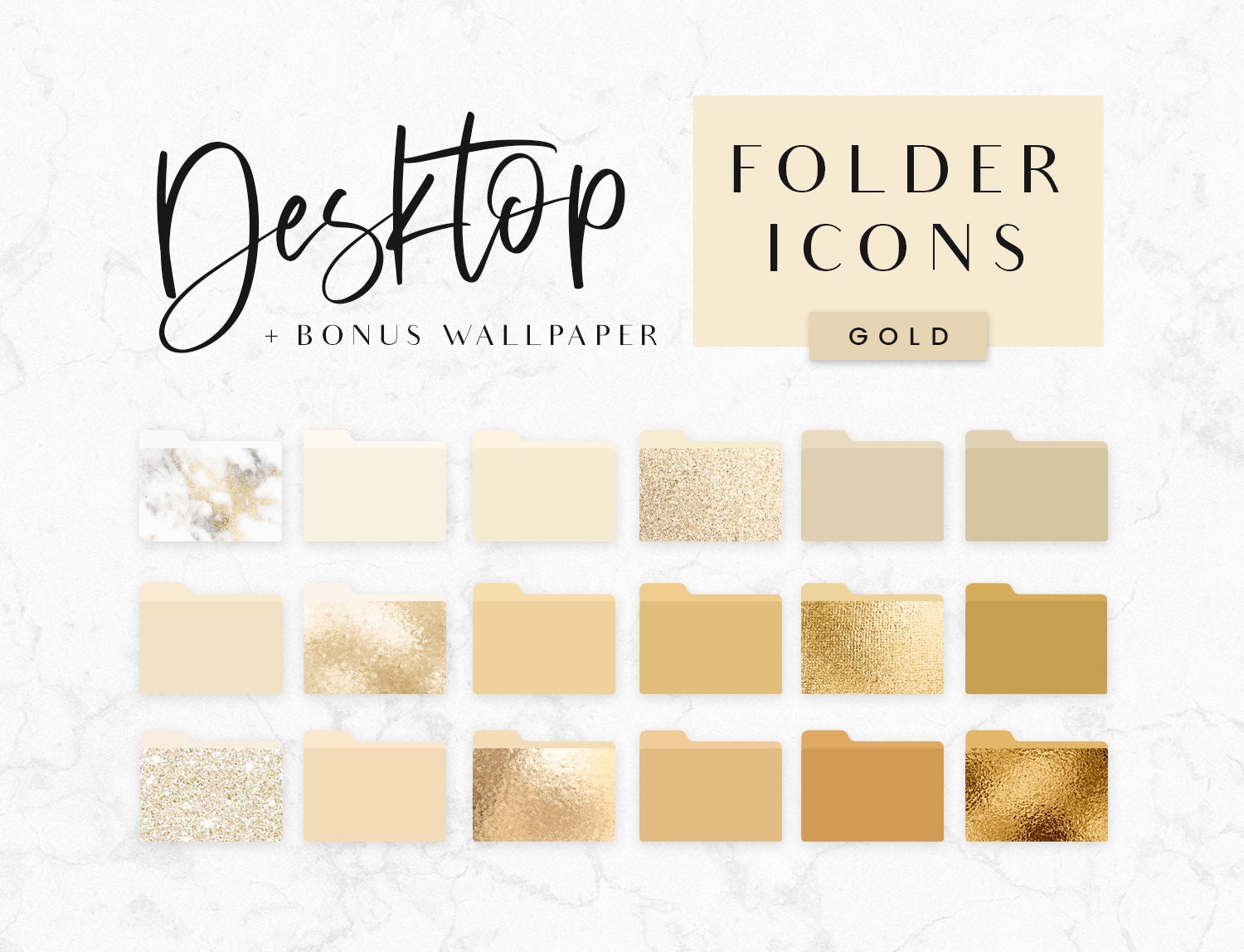 Desktop Folder Icons Gold - Mac Icons - PC Icons - Aesthetic Desktop Folder Icons Gold - Mac Icons - PC Icons - Aesthetic
