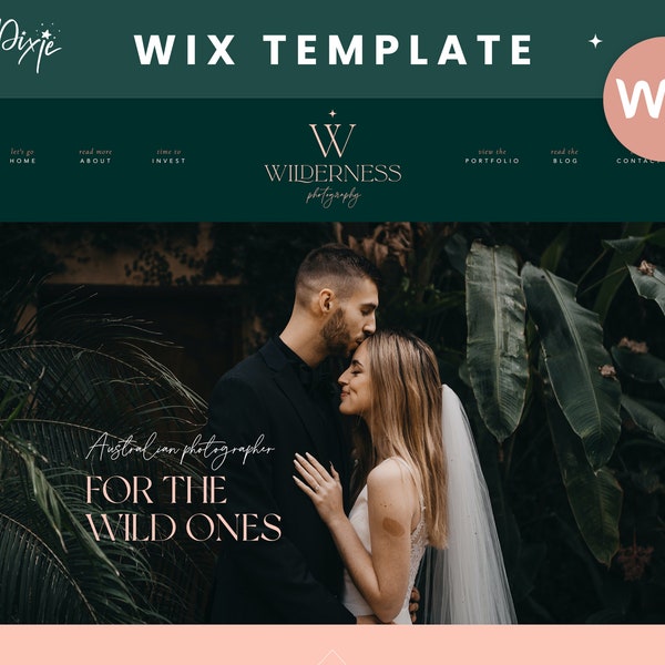 Photography Website Template - Wix Design - Photographer Website - Creative Wix Theme - Wedding Photographer - Boho Web Design - Blog Pixie