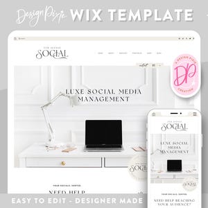 Minimal White Wix Website Template - Social Media Manager - Modern Aesthetic Website Design - Wix Ecommerce Shop Blog - AL01 Blog Pixie