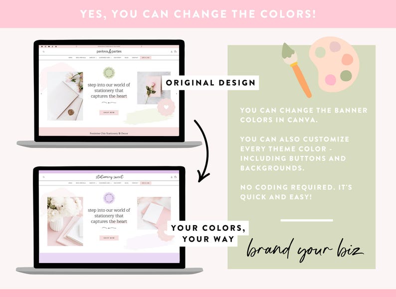 Pink Shopify Theme - Pretty Shop Template for Digital Products - Pink Sage Feminine Website Theme - PP01 Design Pixie image 7