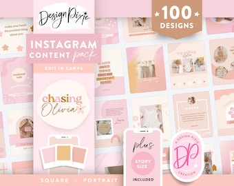 Plantillas Boho para Instagram en Canva - Hecho a mano, Recuerdos, Accesorios, Bebé, Mercados - Ideas para historias de Instagram con motivos florales - CA01 Design Pixie