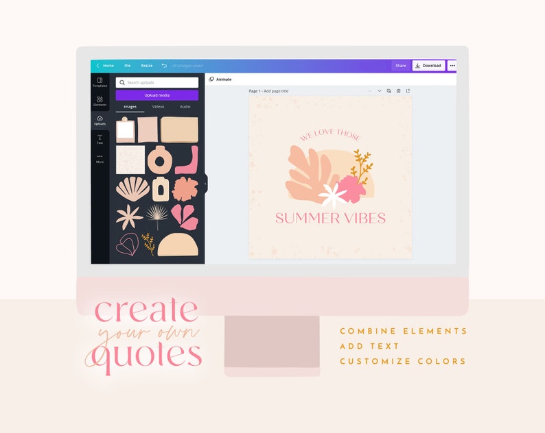 Canva Elements Aesthetic Graphics Canva Template | Etsy UK