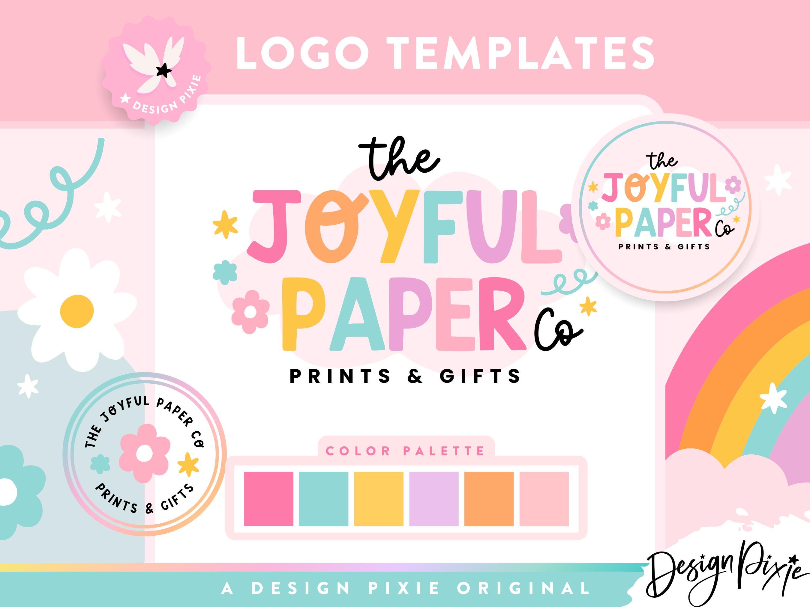 Rainbow Logo Design Template Canva - Editable Logo Design - Flower Star ...