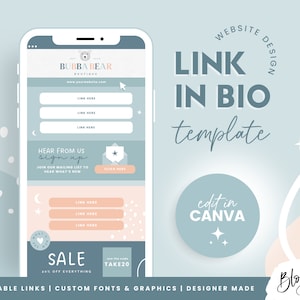 Link in Bio Template Canva - Links Website - Instagram Landing Page ...
