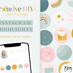 Instagram Highlight Icons Pastel Rainbow - Covers for Instagram Stories - Instagram Highlights Colorful Icons - Instagram Icons - Blog Pixie