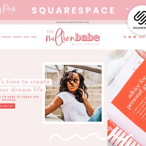 Squarespace Template - Coach Business Website - Squarespace 7.1 - Podcast Website Design - Squarespace Website Million Babe MB01 Blog Pixie