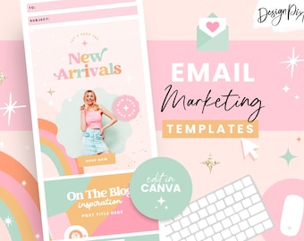 Roze e-mailsjablonen - Canva-nieuwsbriefsjabloon - ontwerp mailinglijst - Shopify Mailchimp-e-mails - Flodesk Marketing - MW01 Blog Pixie