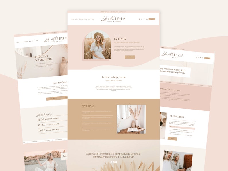 Squarespace website template boho coach