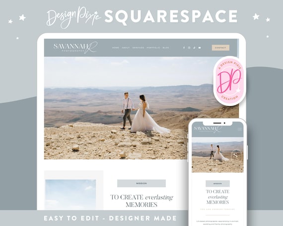 Squarespace Website Template Photography - Squarespace 7.1 Photographer Template - Squarespace Wedding - Website Design - Blog Pixie