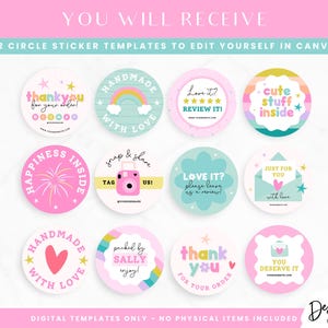 Kleurrijke stickersjablonen voor zakelijke verpakkingen - Canva stickerontwerpen - Afdrukbare stickers - Small Business-labels - CR01 Design Pixie afbeelding 3