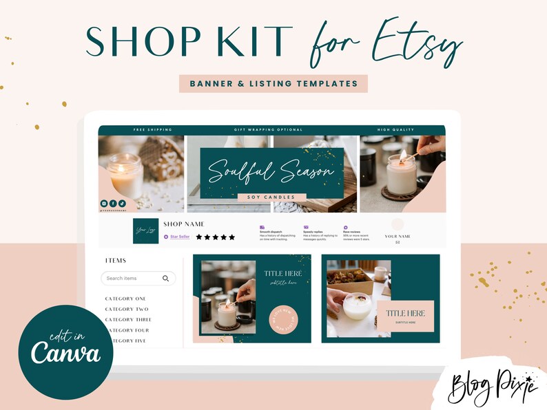 Etsy Shop Banner Canva Etsy Banner Templates Etsy Store Etsy