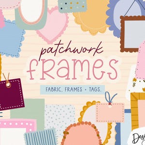 cute frames and fabric swatch SVG elements for canva