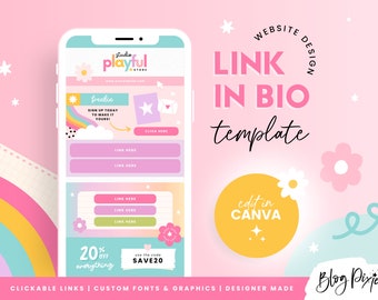 Link in Bio Template Canva - Links Website - Instagram Landing Page - Canva Website Template - Small Business Bio Link - PF01 - Blog Pixie