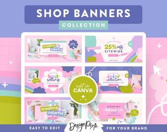 Bunte Shoprise Banner Vorlagen - Canva - Creative Store Slideshow Banner - Marketing Sale Grafiken - PB1 Design Pixie