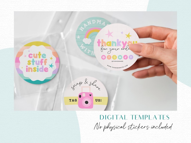 Kleurrijke stickersjablonen voor zakelijke verpakkingen - Canva stickerontwerpen - Afdrukbare stickers - Small Business-labels - CR01 Design Pixie afbeelding 2