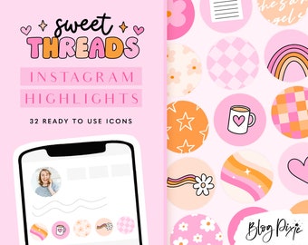 Instagram Highlight Covers, DIY Instagram Story Cover Design Pink Feminine  Theme Instagram Highlights Template, Social Media Branding PB1 