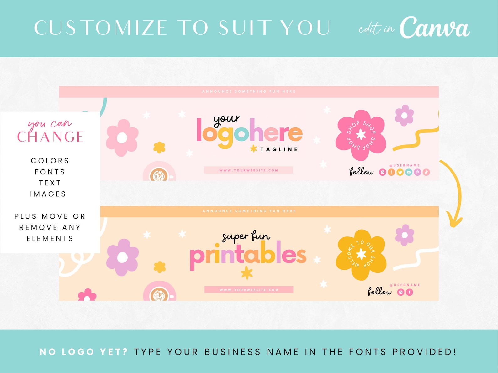 Etsy Shop Bundle Rainbow - Etsy Banner Templates Canva - Etsy Store ...
