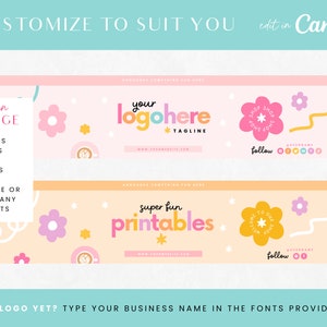 Etsy Shop Templates Rainbow Etsy Banner Templates Canva Etsy