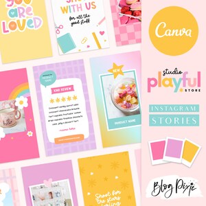 Rainbow Instagram Story Templates - Instagram Templates Canva - Positive Quotes for Instagram - Rainbow Instagram Stories - PF01 Blog Pixie