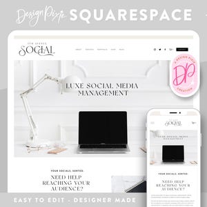Minimal White Squarespace Website Template - Social Media Manager Website Design for Business - Squarespace 7.1 - AL01 - Blog Pixie