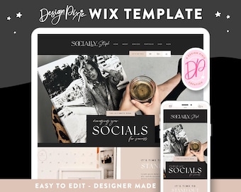 Social Media Manager Wix Template - Luxe Black Design - Creative Layout - Ecommerce and Blog Ready - Modern Stylish Wix - LE01 Blog Pixie