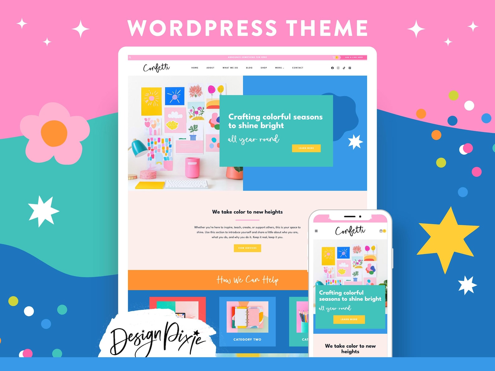 Colorful Wordpress Theme - Kadence Child Template - Woocommerce Shop ...